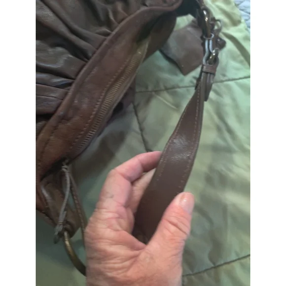 Vtg Juicy Couture Hobo Purse Brown Goatskin Leather - Picture 11 of 16